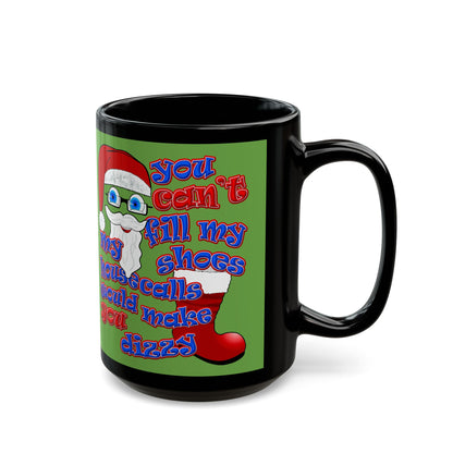 santa's shoes - Black Mug (green)