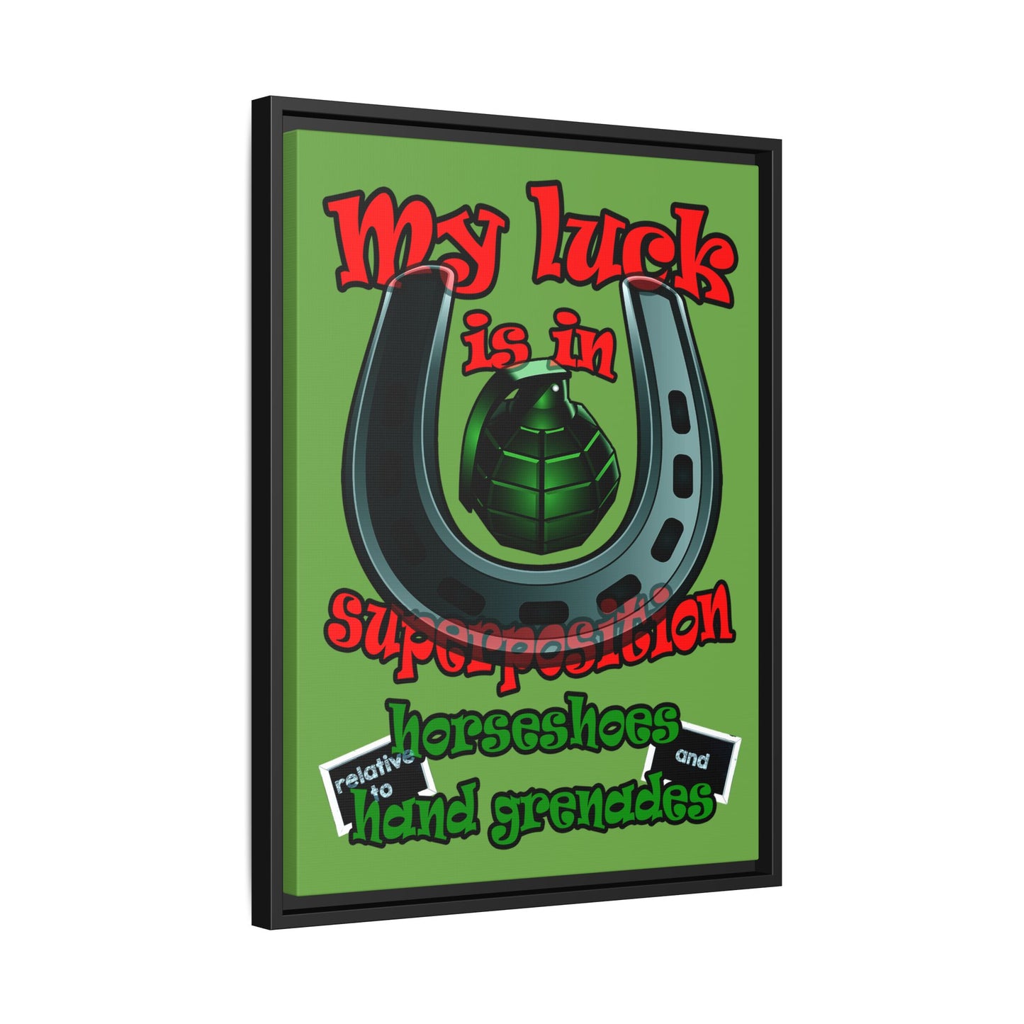 my luck - framed canvas art (green)