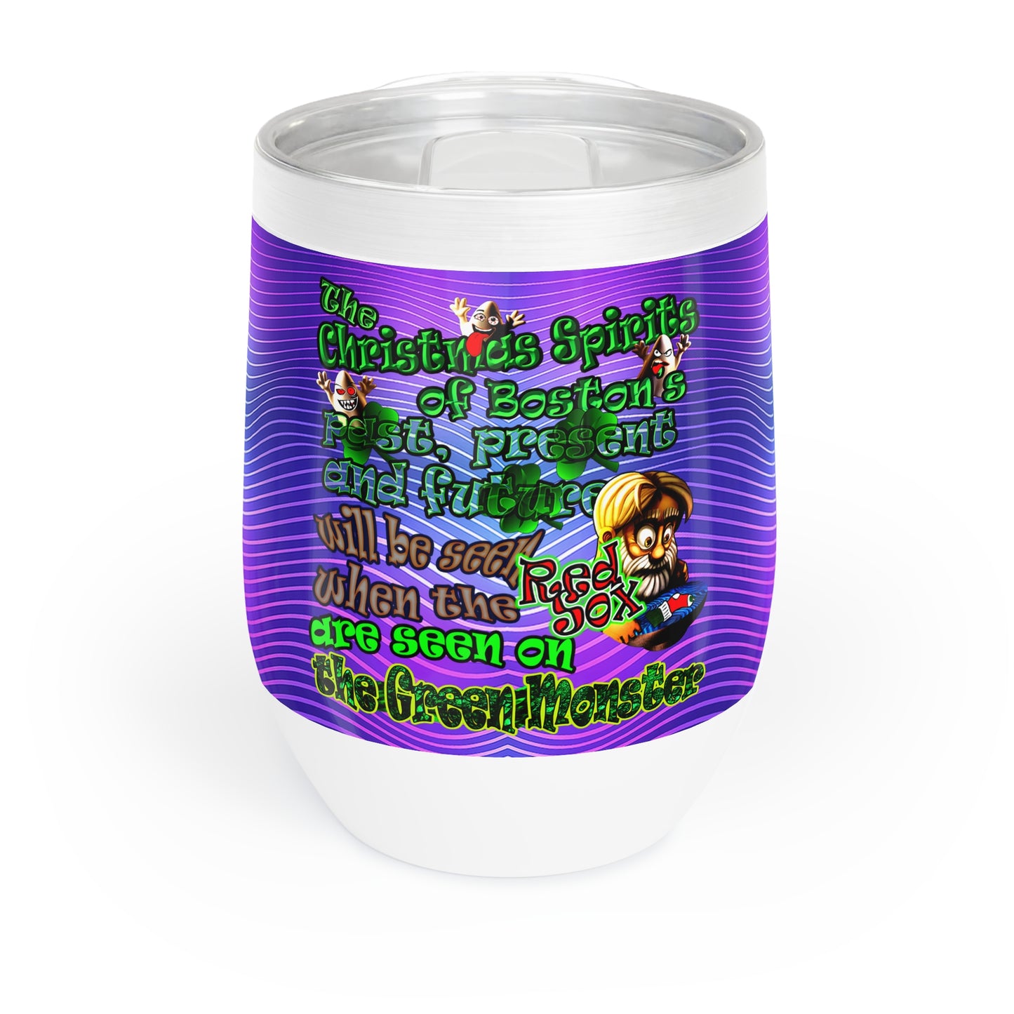 christmas spirits of boston - Chill Wine Tumbler (purple wave)