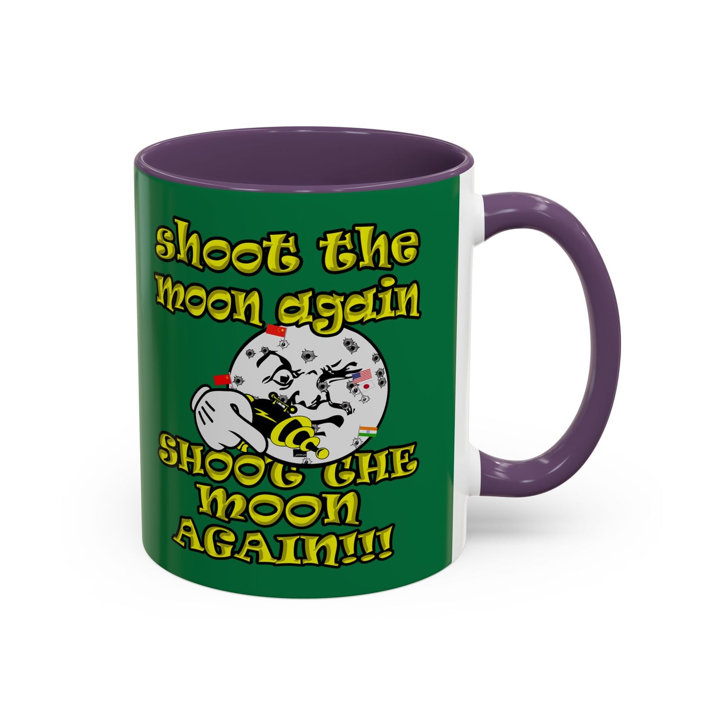 shoot the moon again - Accent Mug (dark green)