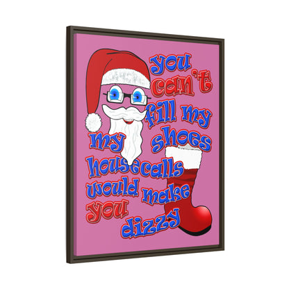 santa's shoes - framed canvas art (light pink)