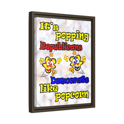 popping like popcorn - framed canvas art (white marble)