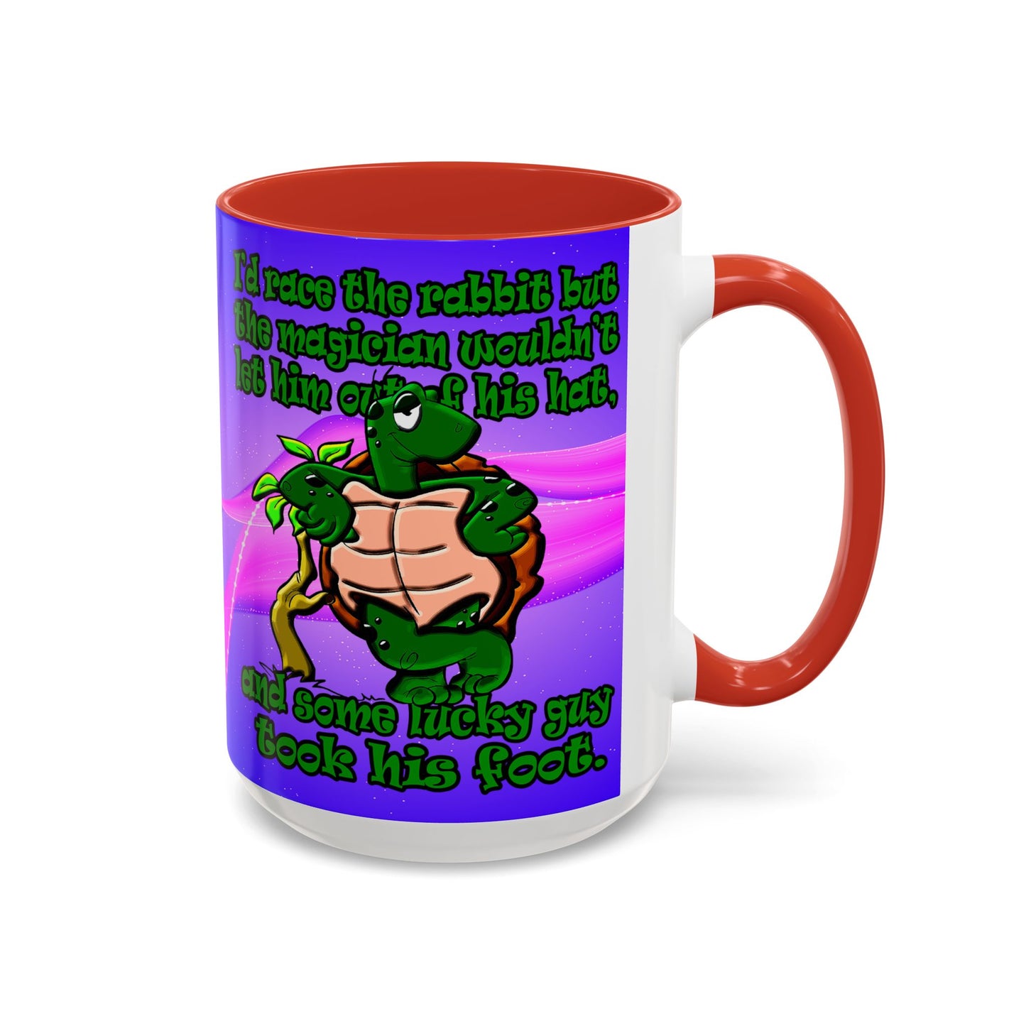 turtle race - Accent Mug (purple-pink wave)