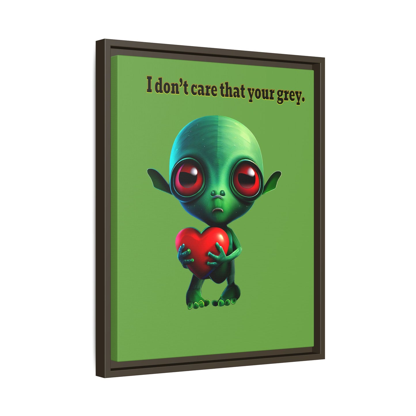 I don't care that your grey - framed canvas art (green)