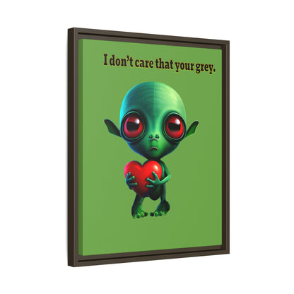 I don't care that your grey - framed canvas art (green)