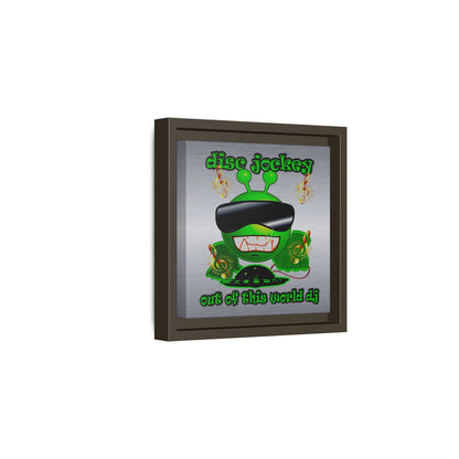 disc jockey - framed canvas art (brushed nickel)