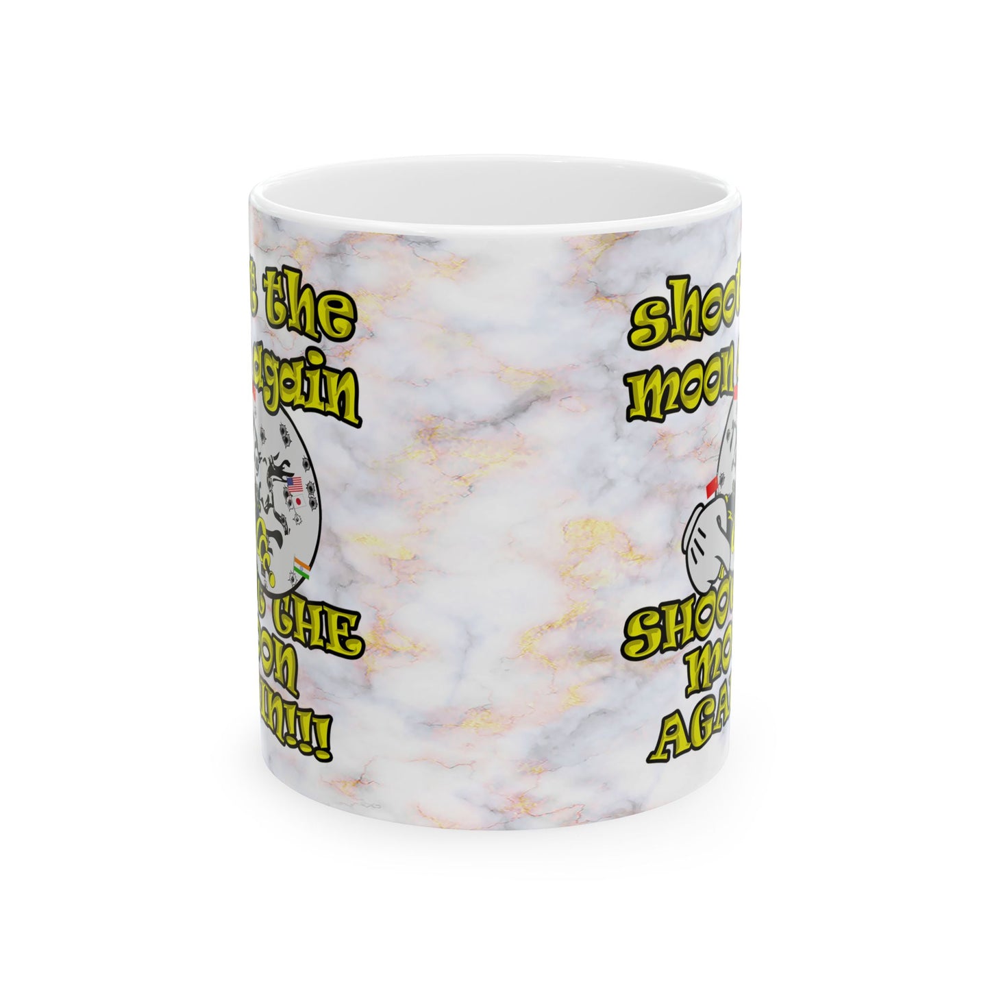 shoot the moon again - White Mug (white marble)