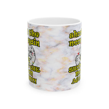 shoot the moon again - White Mug (white marble)