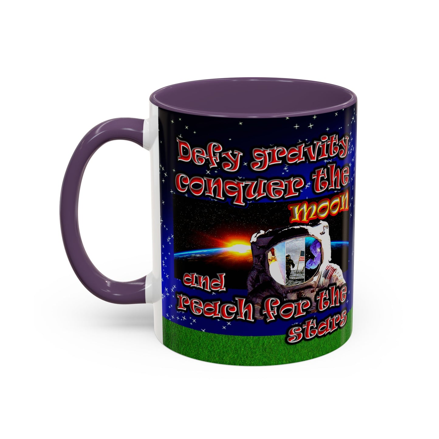 defy conquer reach - Accent Mug ('snoops' background)
