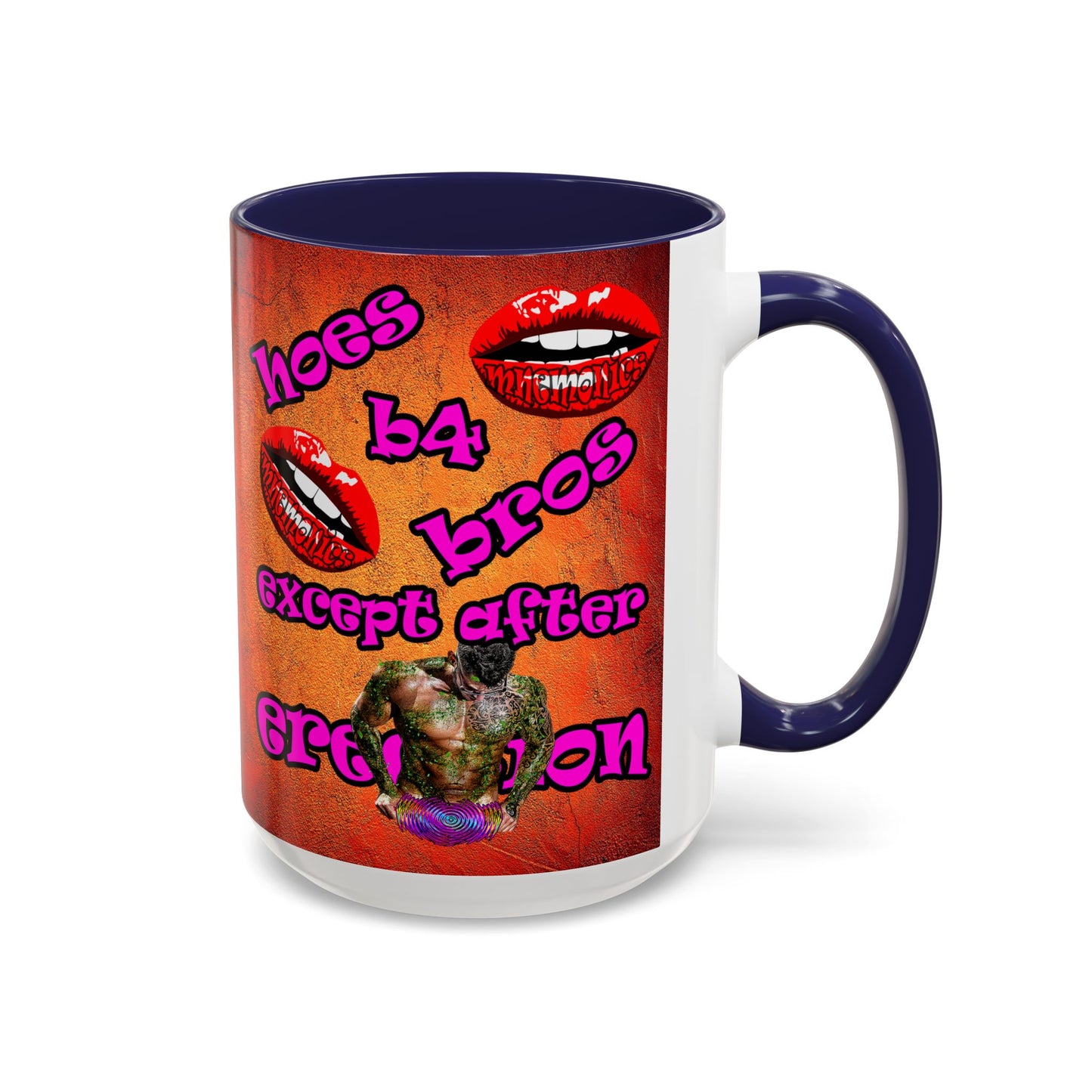 hoes b4 bros - Accent Mug (burnt orange)
