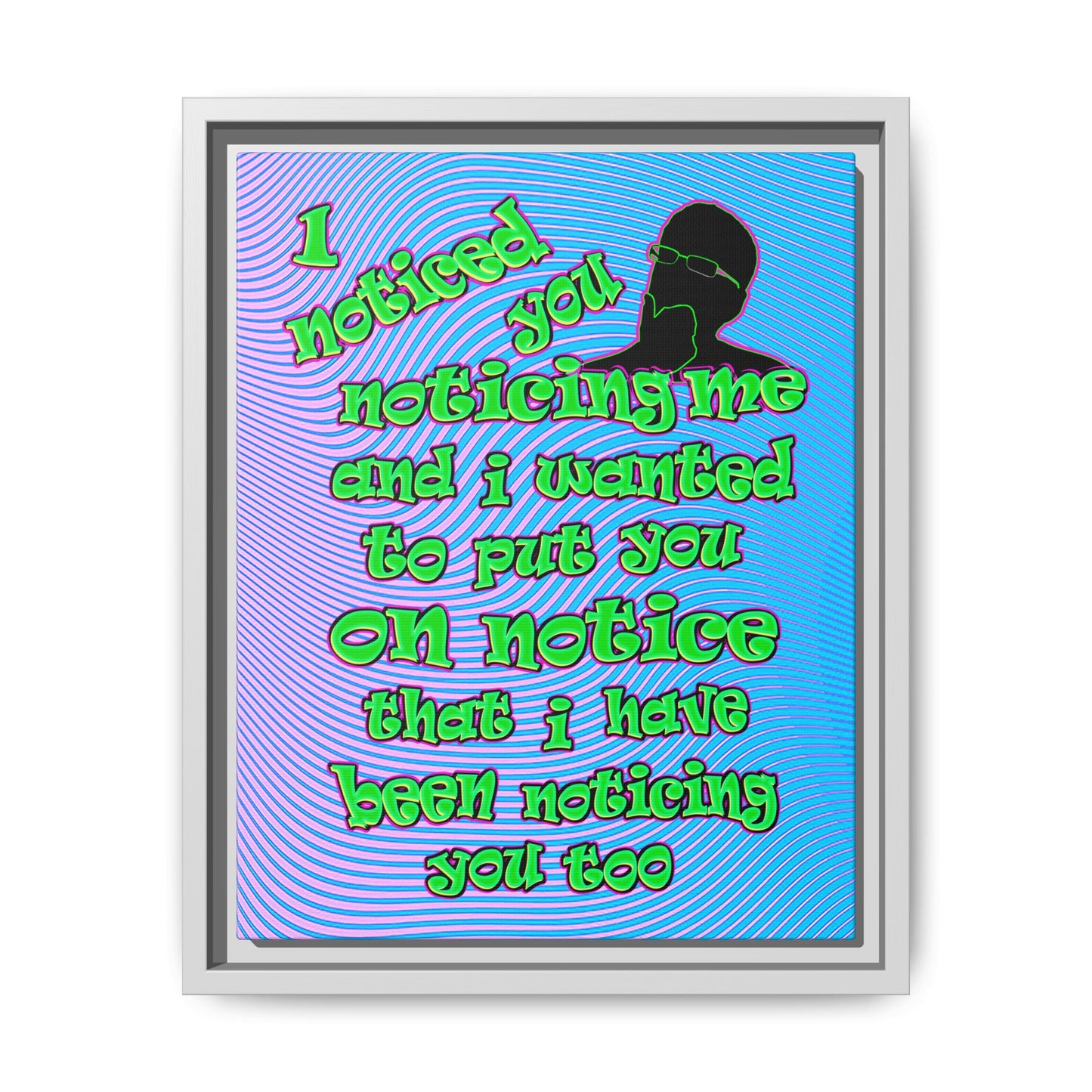 noticed you noticing - framed canvas art (light blue-purple wave)