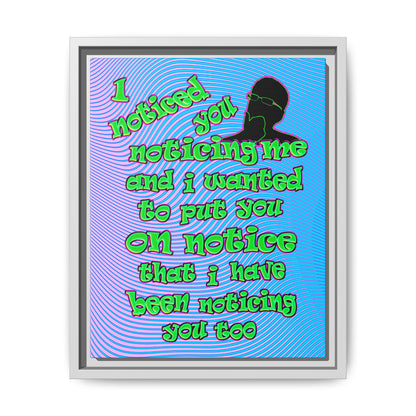 noticed you noticing - framed canvas art (light blue-purple wave)