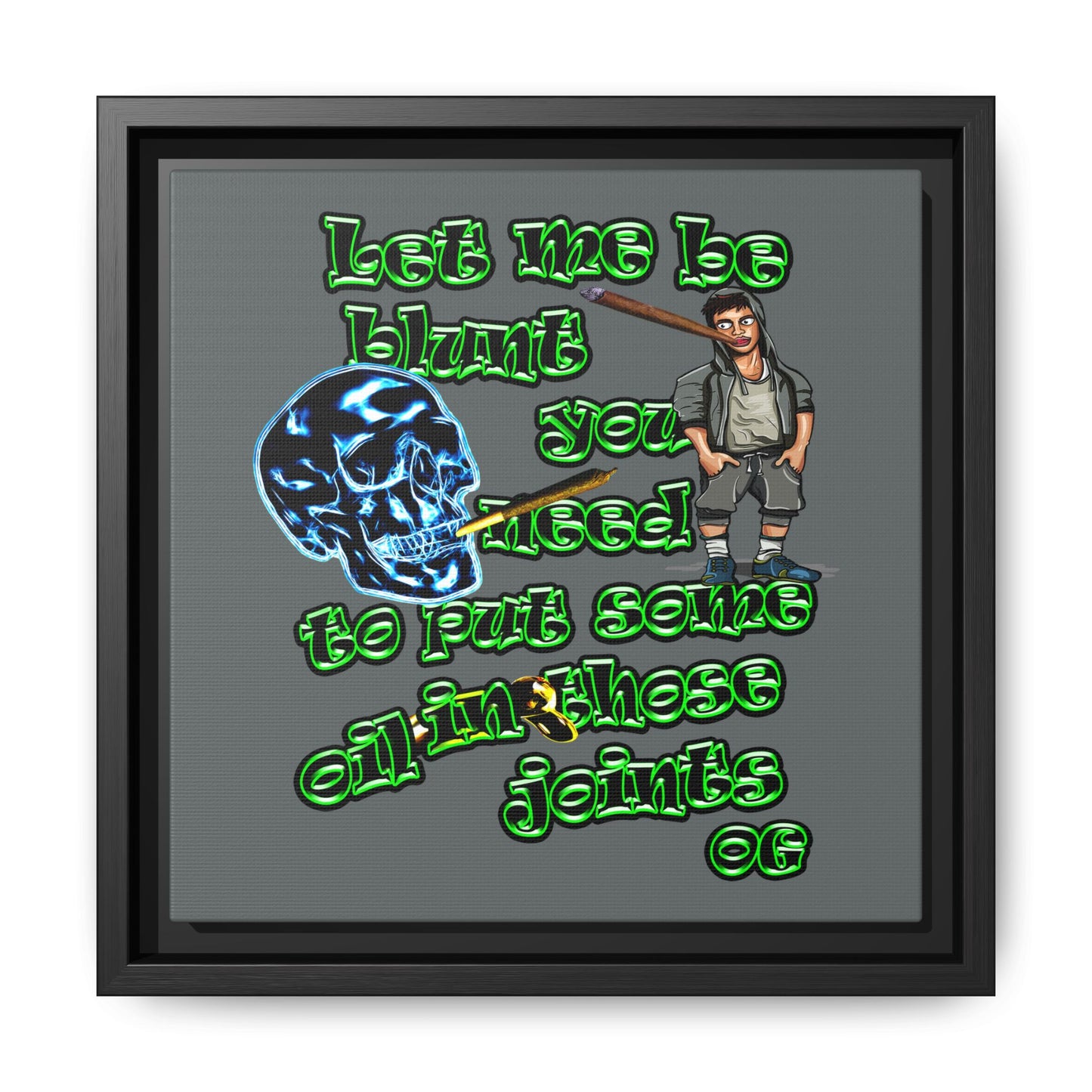 og - framed canvas art (dark grey)