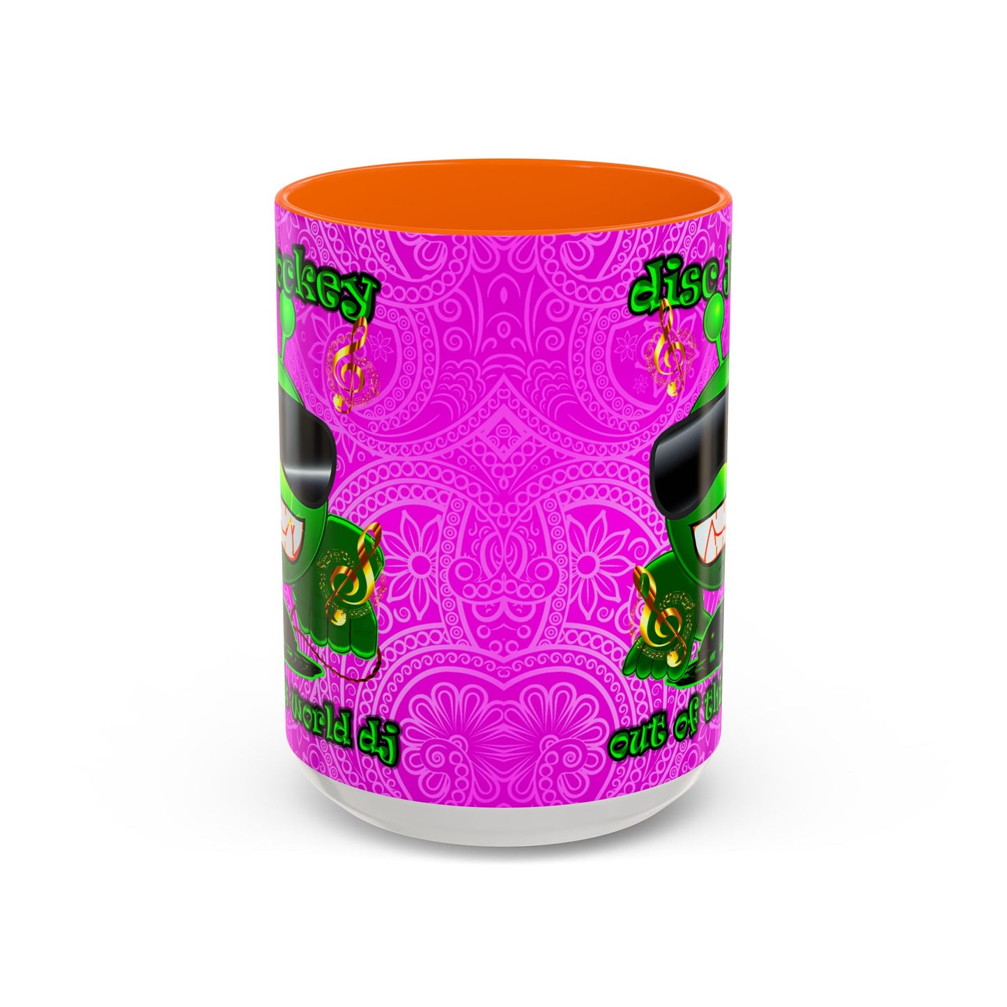 disc jockey - Accent Mug (pink swirl)