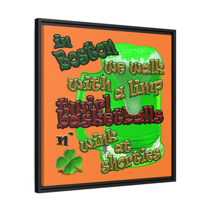 celtics logo - framed canvas art (crusta)