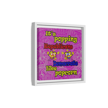 popping like popcorn - framed canvas art (pink swirl)