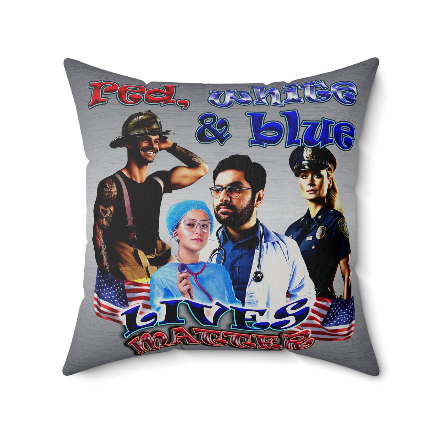 rw&b lives matter - Faux Suede Square Pillow - (brushed nickel)