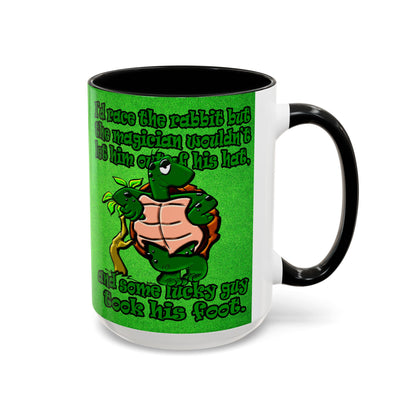 turtle race - Accent Mug (green turf)