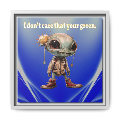 I don't care that your green - framed canvas art (blue-white wave)