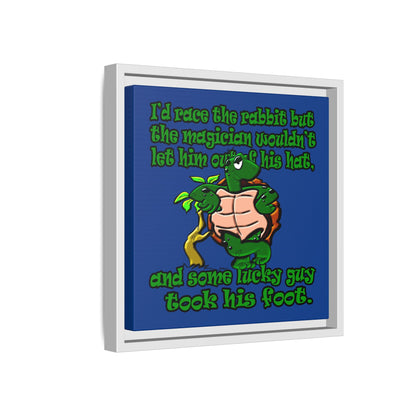 turtle race - framed canvas art (dark blue)