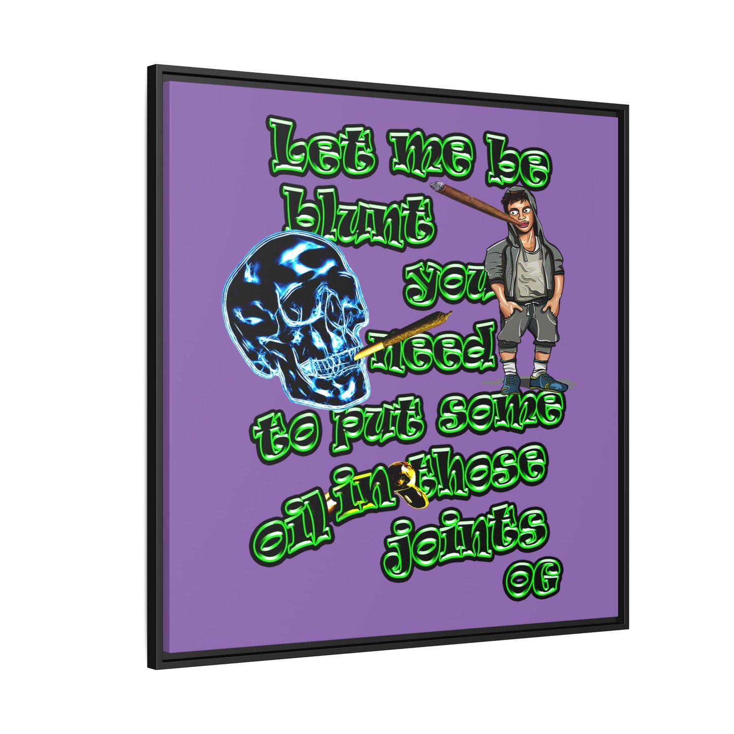 og - framed canvas art (light purple)