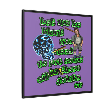 og - framed canvas art (light purple)