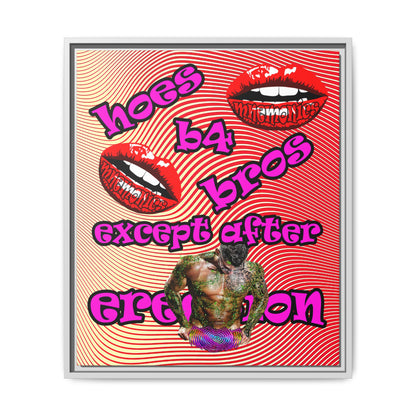 hoes b4 bros - framed canvas art (yellow-orange wave)