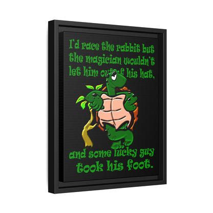turtle race - framed canvas art (black)