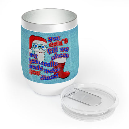 santa's shoes - Chill Wine Tumbler (faded blue)