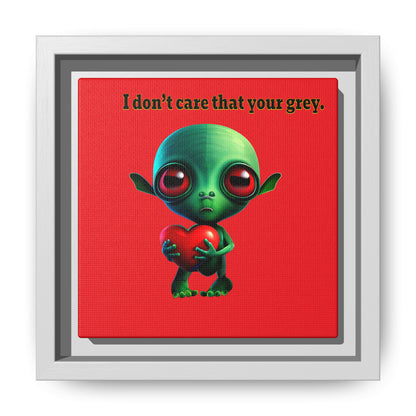 I don't care that your grey - framed canvas art (red)