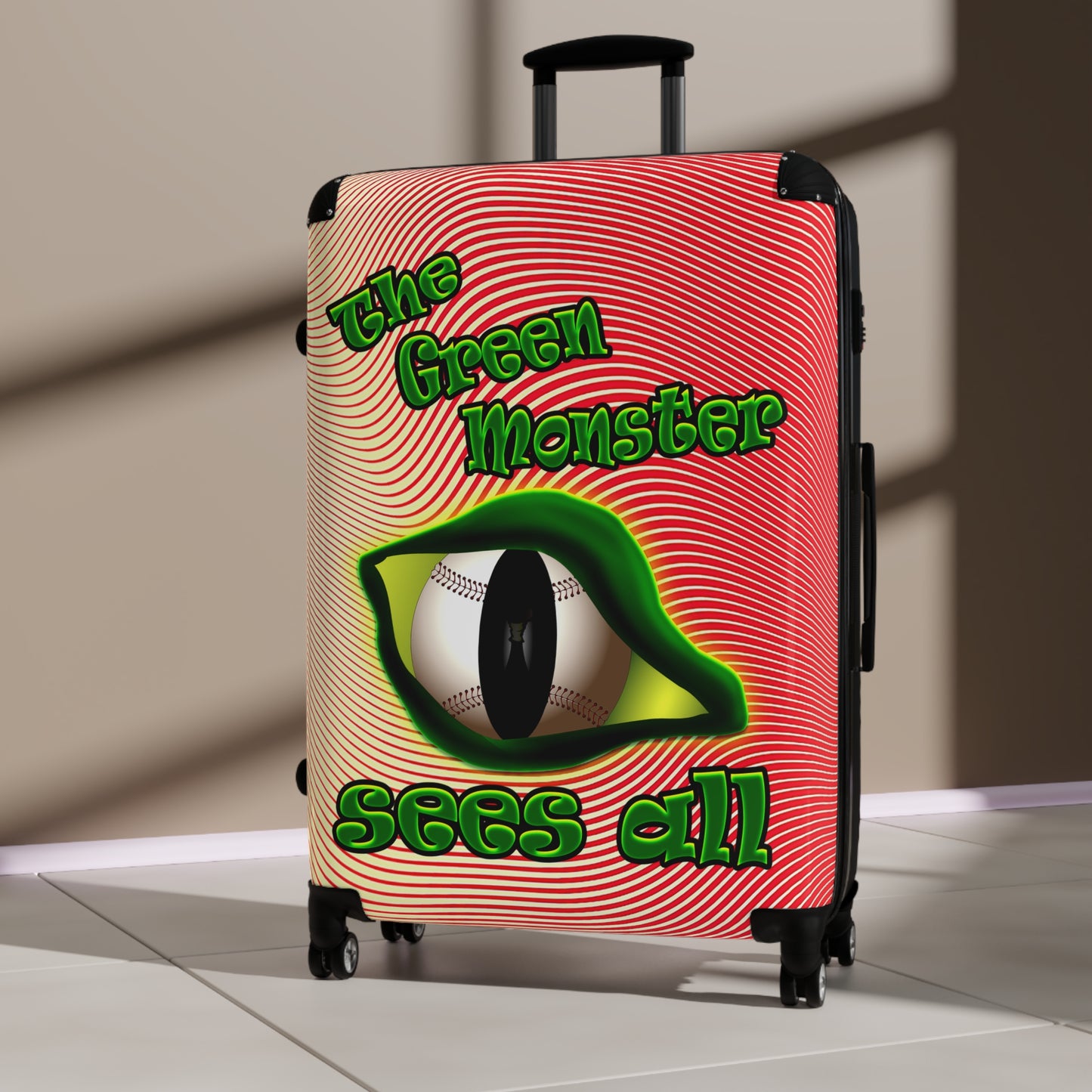 green monster - Suitcase (yellow-orange wave)