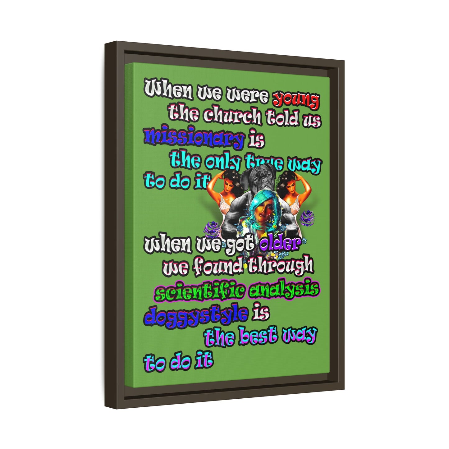 doggystyle - framed canvas art (green)