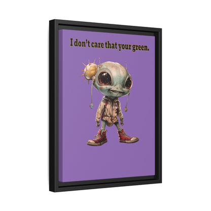I don't care that your green - framed canvas art (light purple)