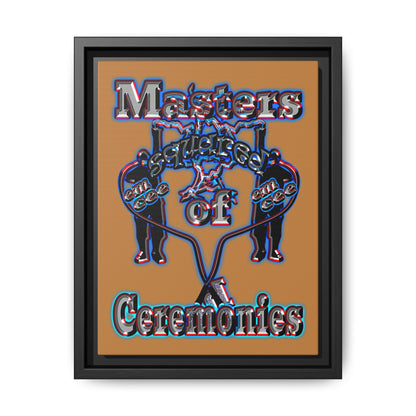 em cee squared - framed canvas art (light brown)