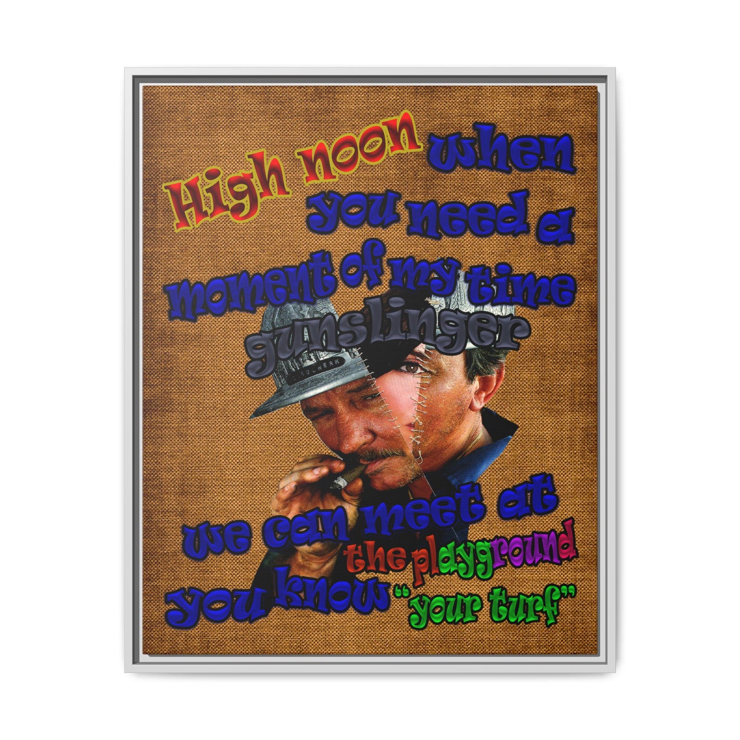 high noon - framed canvas art (brown papyrus)