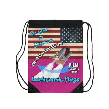 shoot for the stars - Drawstring Bag (pink)