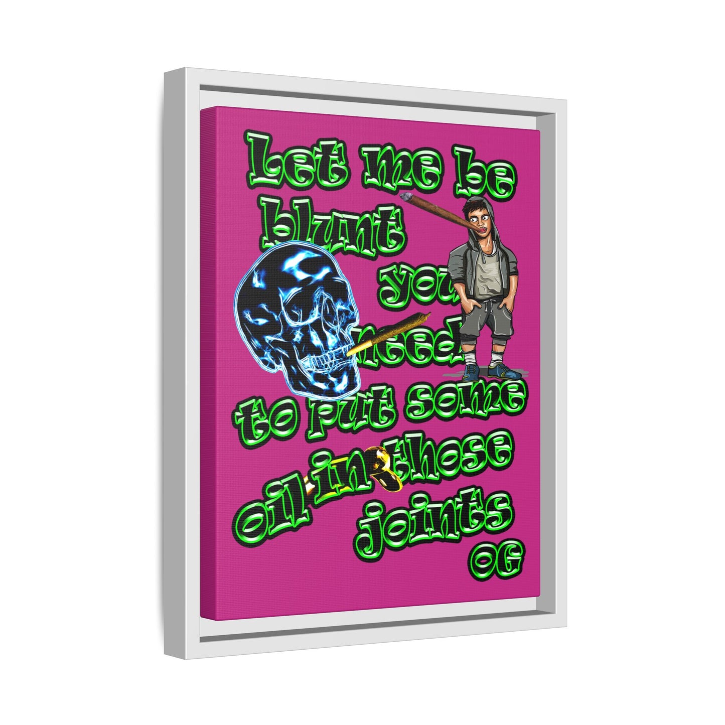 og - framed canvas art (pink)