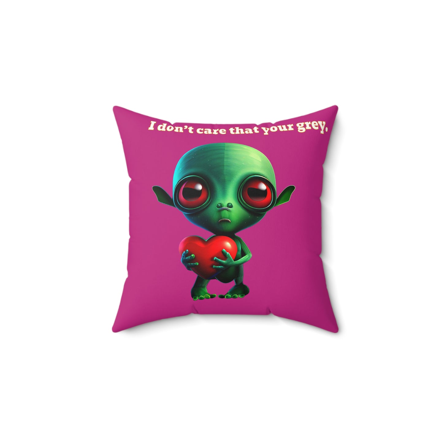 I don't care that your grey - Faux Suede Square Pillow - (pink)