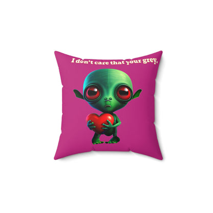 I don't care that your grey - Faux Suede Square Pillow - (pink)