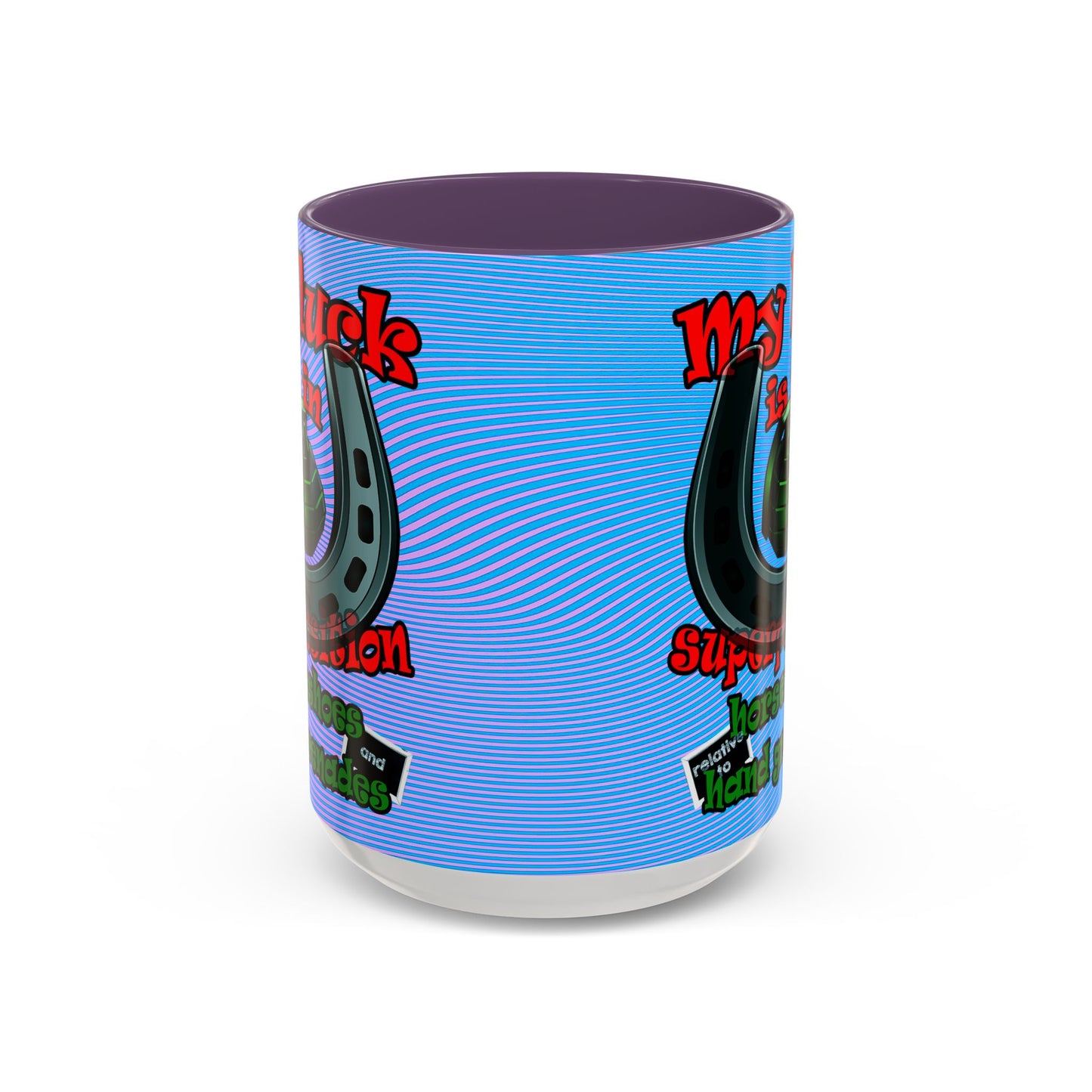 my luck - Accent Mug (light blue-purple wave)