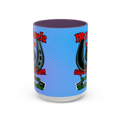 my luck - Accent Mug (light blue-purple wave)