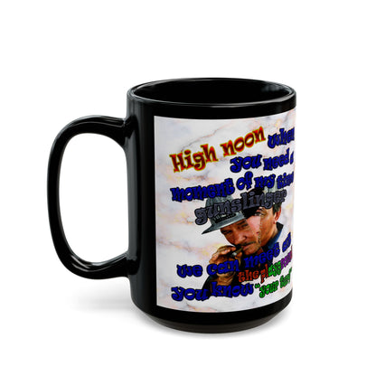 high noon - Black Mug (white marble)