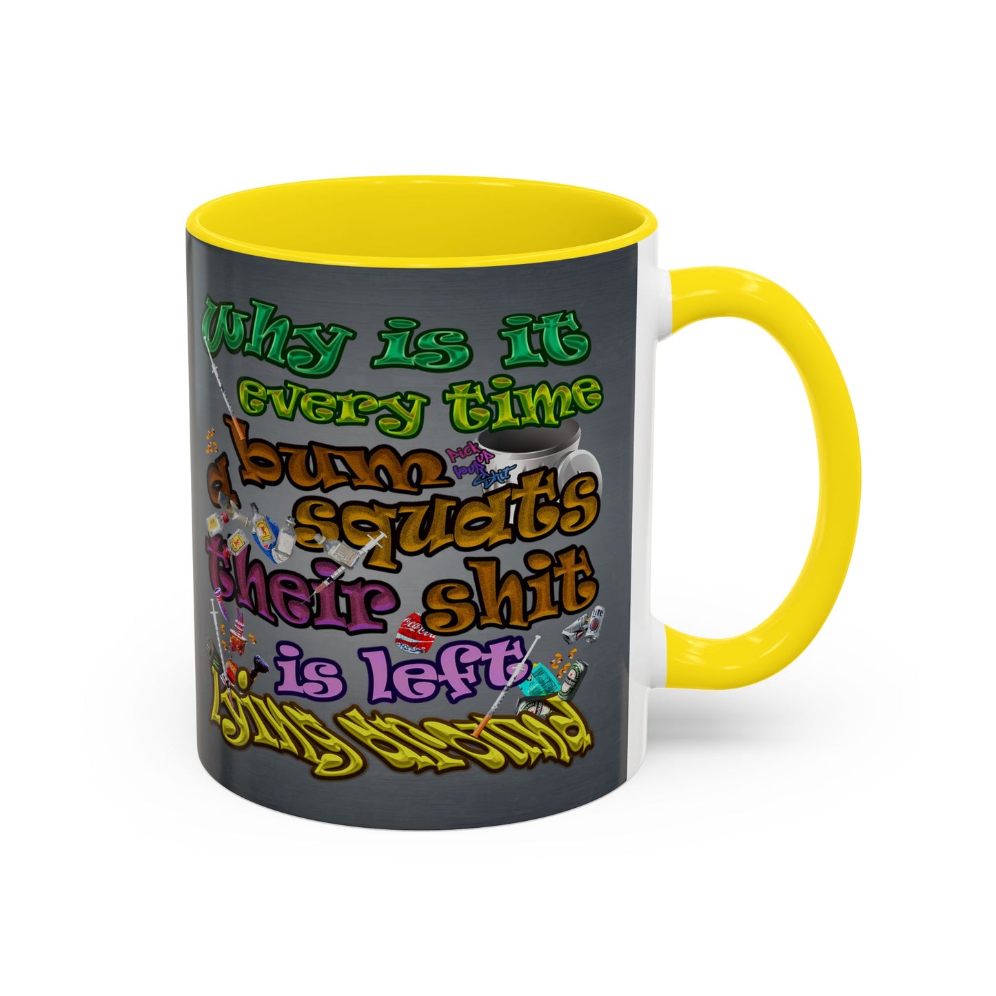 the bum's shit - Accent Mug (grey-light grey)