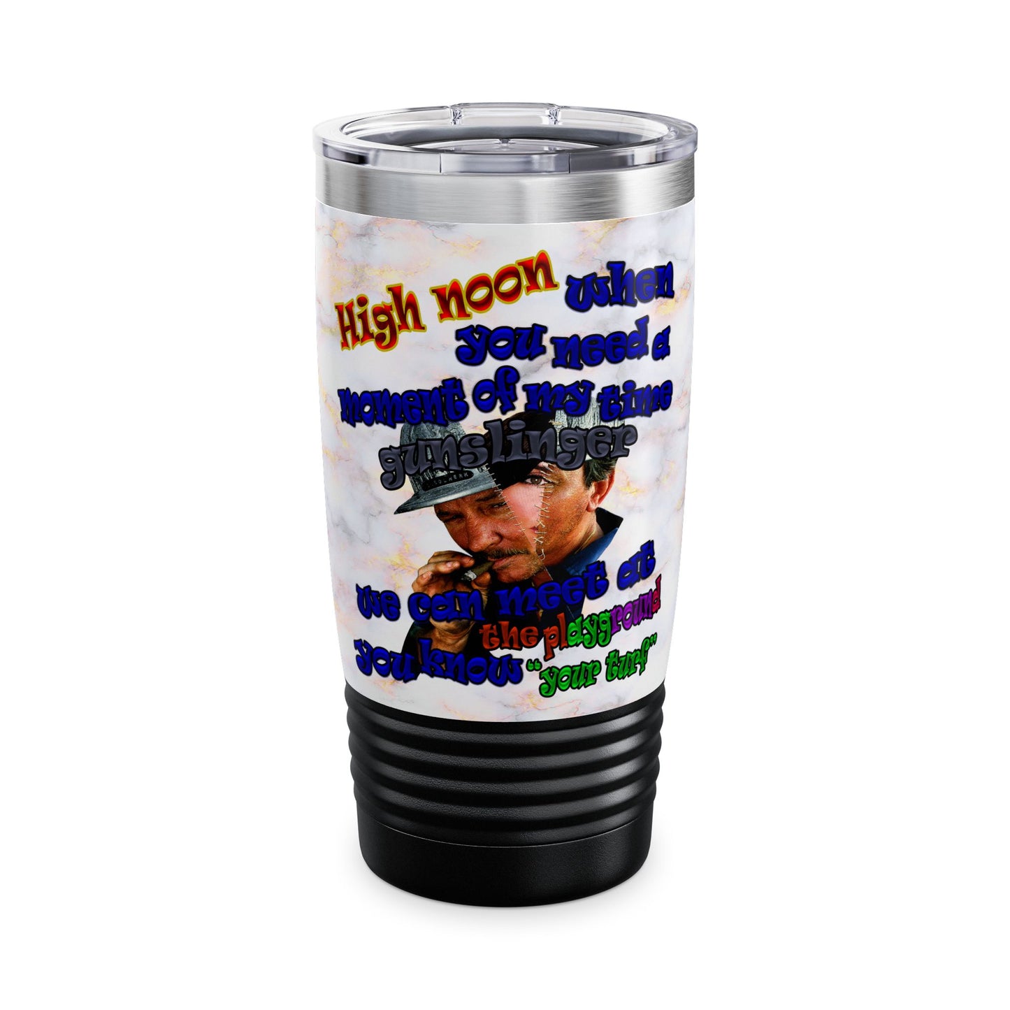 high noon - Ringneck Tumbler, 20oz (white marble)