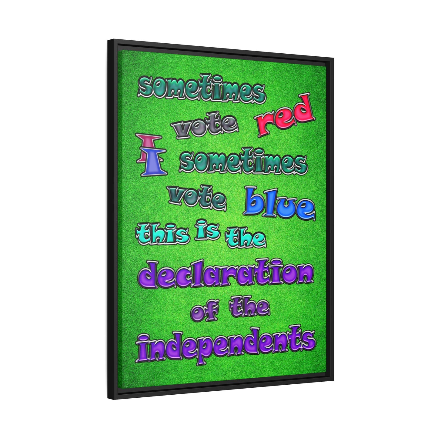 declaration of the independents - framed canvas art (green turf)
