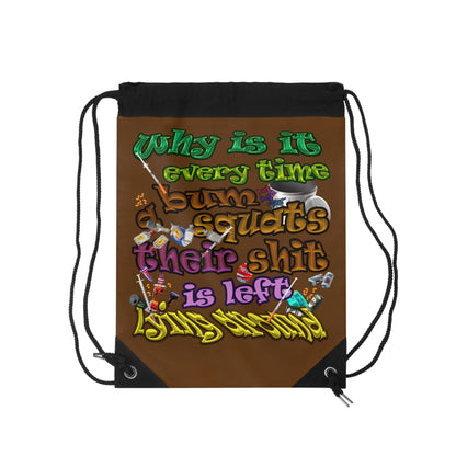 the bum's shit - Drawstring Bag (brown)