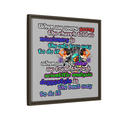 doggystyle - framed canvas art (light grey)