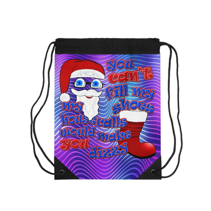 santa's shoes - Drawstring Bag (purple wave)