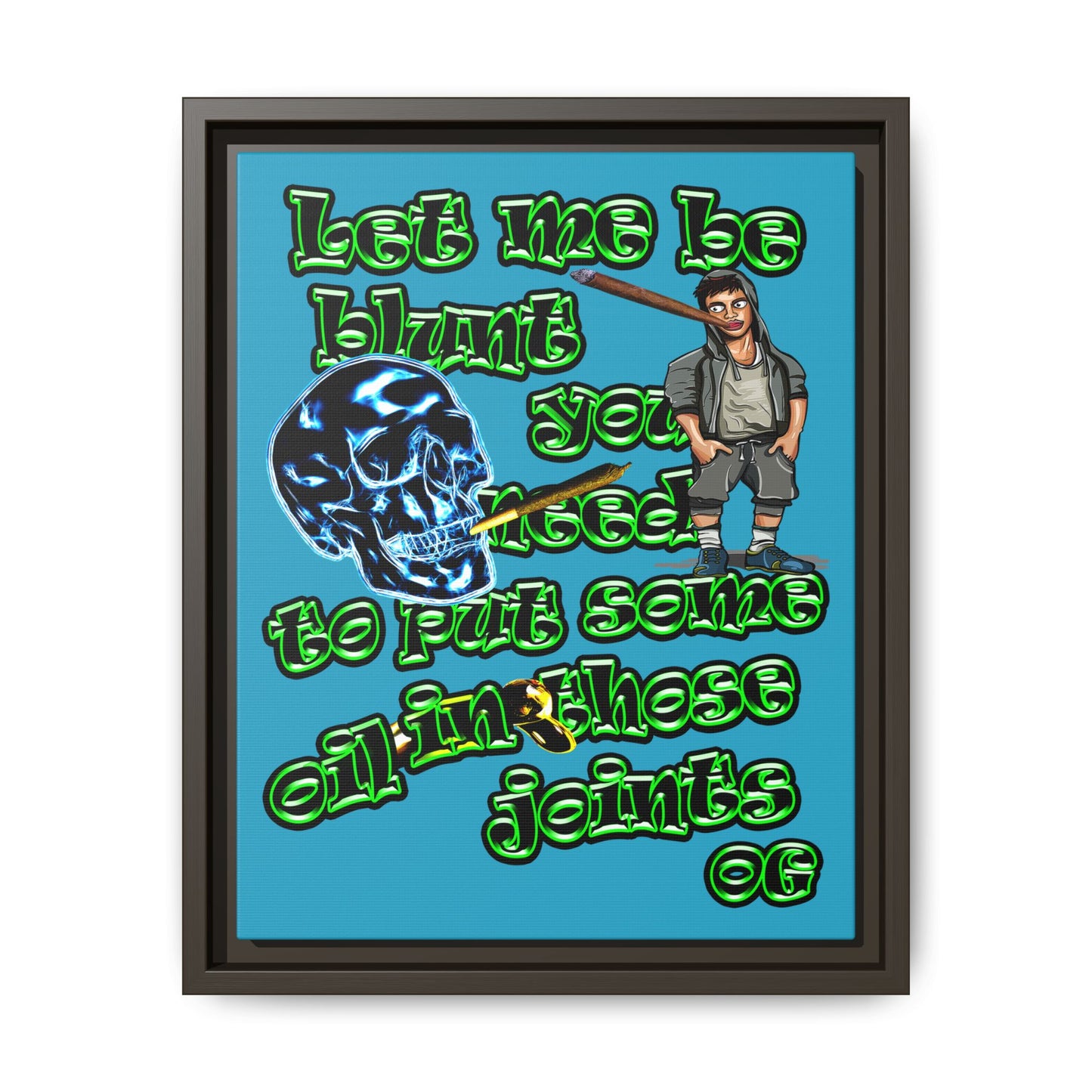 og - framed canvas art (turquoise)