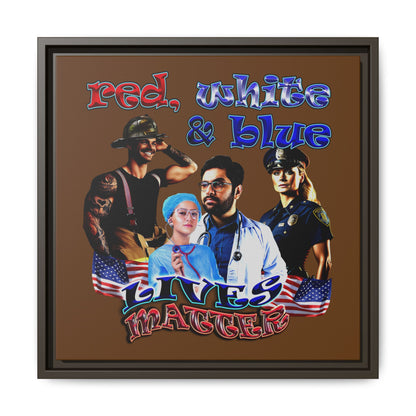 rw&b lives matter - framed canvas art (brown)
